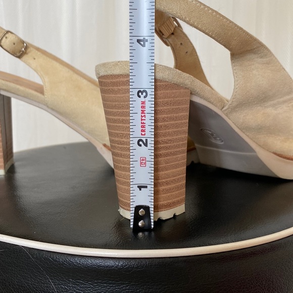 Gadea sling back, wood stack block heels, open toe shoes - Picture 12 of 16